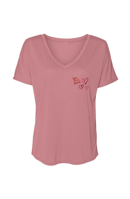 Women’s Slouchy V-Neck Tee "you are loved"