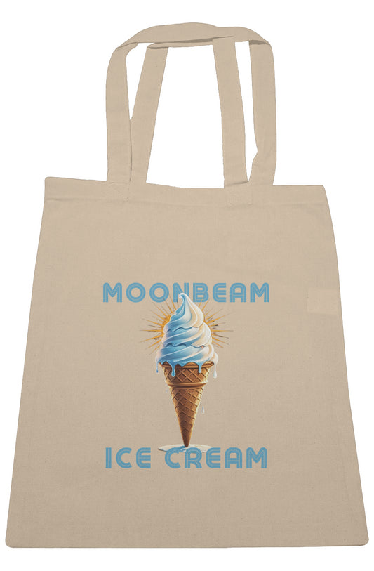 Large Canvas Tote "moonbeam ice cream"