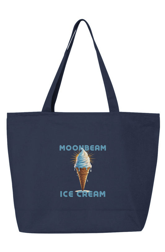 Extra Large 25L Zippered Tote with pocket "moonbeam ice cream"