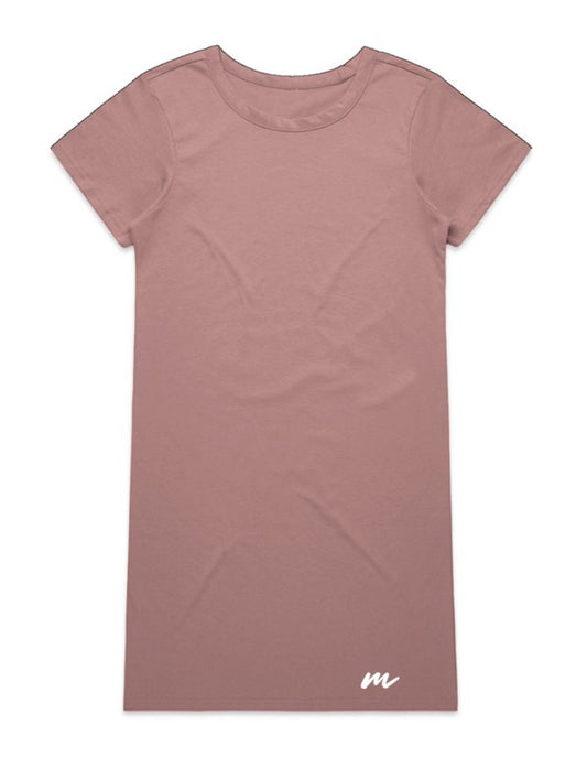 Signature Organic Cotton T-Shirt Dress in Rose